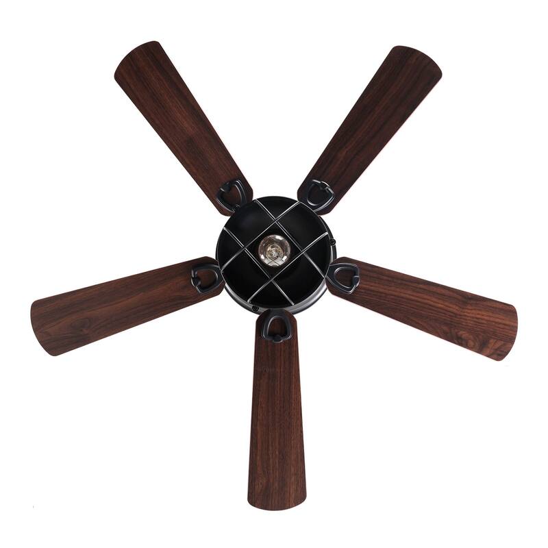 42 in. Low Profile Black Cage Ceiling Fan with Light Kit and Remote Control - 42-in