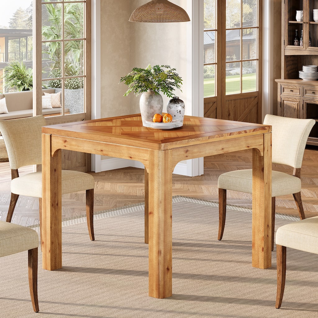 Solid Wood Dining Table Square Kitchen Table for Dining Room