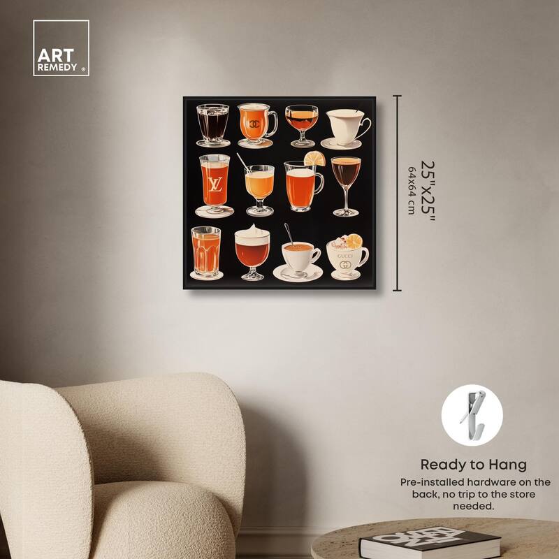 Glam Coffee Drink Collection Canvas by Art Remedy