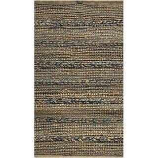 5' x 7' Blue and Tan Braided Stripe Area Rug - 3'6