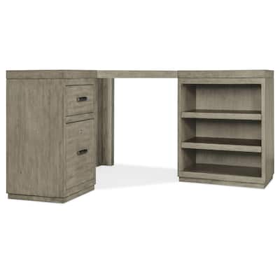 Linville Falls Corner Desk with File and Open Desk Cabinet