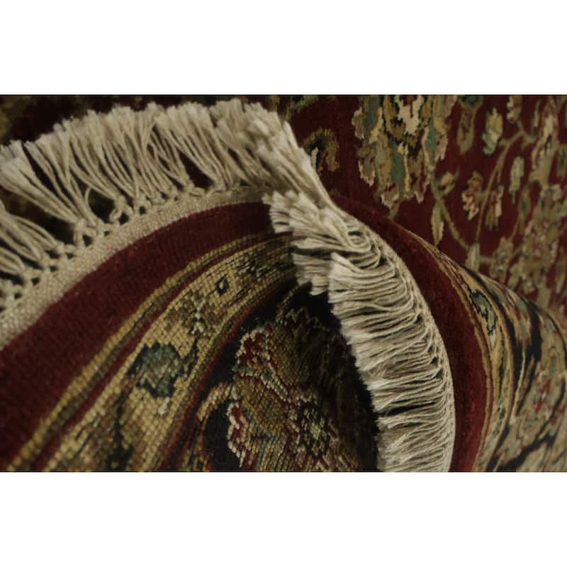 Hand Knotted Oriental 100% Wool Carpet Traditional All-Over Red Agra Area Rug - 5' 11'' X 6' 0''