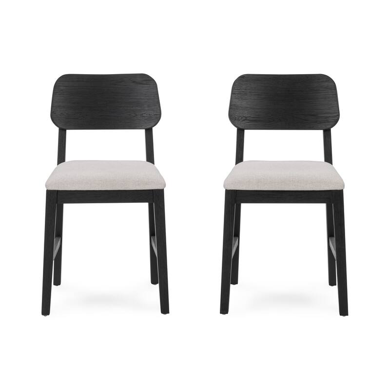 Classic Home Deavon Set of 2 Oak Wood Dining Chair in Black