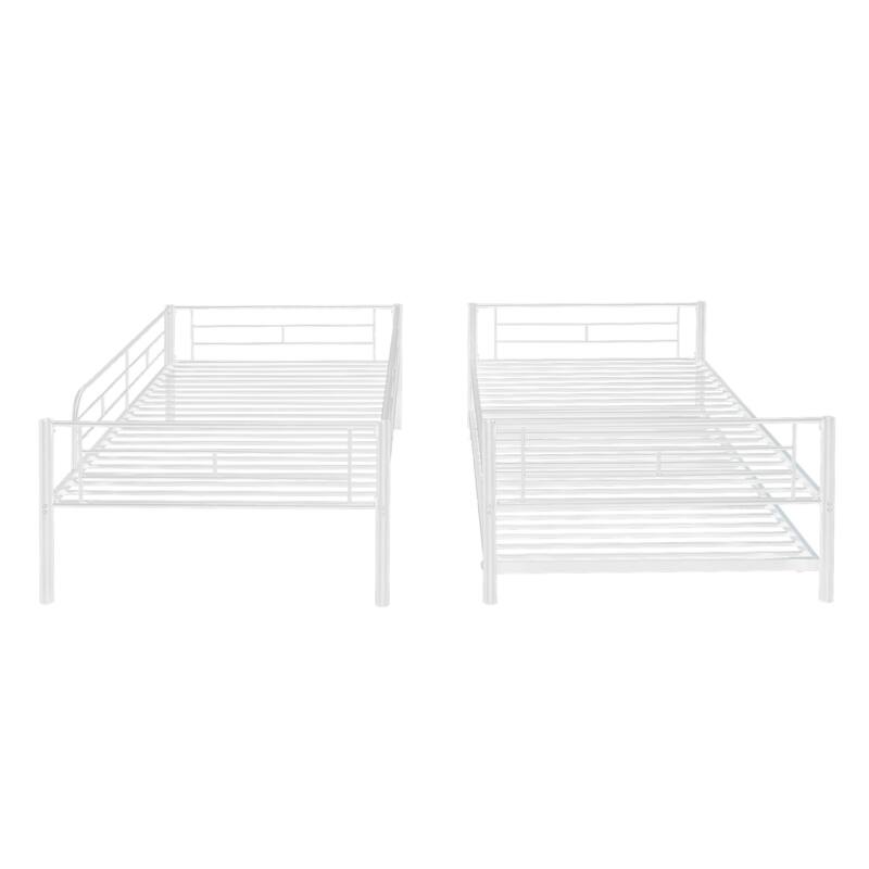 TwinOverTwin Metal Bunk Bed With Trundle,Can be Divided into two beds