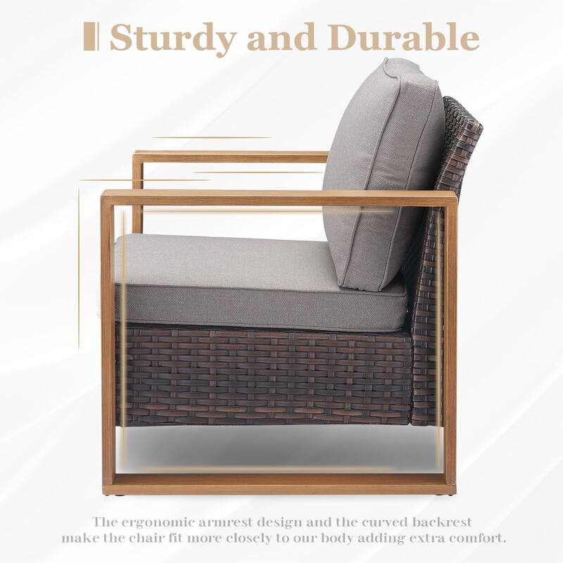 Pocassy 4/6/8PCS Sofa Swivel Chair with Fire Pit Table Set