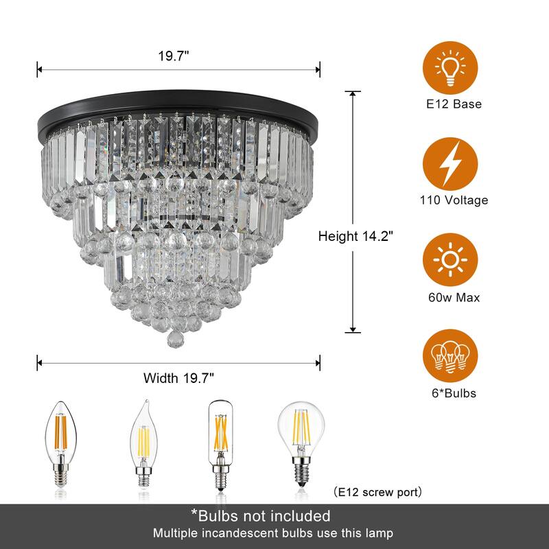 Modern Crystal Pendant Lighting,Round Crystal Chandelier Contemporary Luxury Pendant Ceiling Lighting Fixture for Living Room