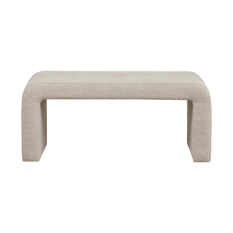 Boucle Waterfall Bench Beige 42"W
