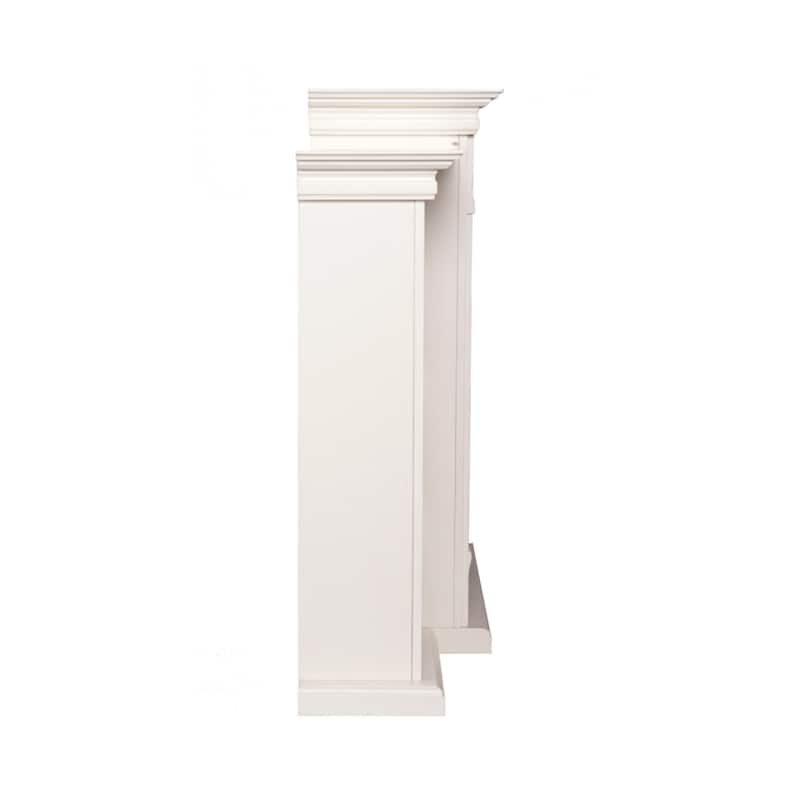 SEI Furniture Electric Fireplace 70-inch Mantel with Bookcase Storage, Ivory