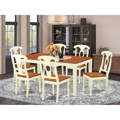 Dining Room Table Set for 8 - Solid Wood Chairs & Table - Cherry Finish - Home Kitchen Furniture