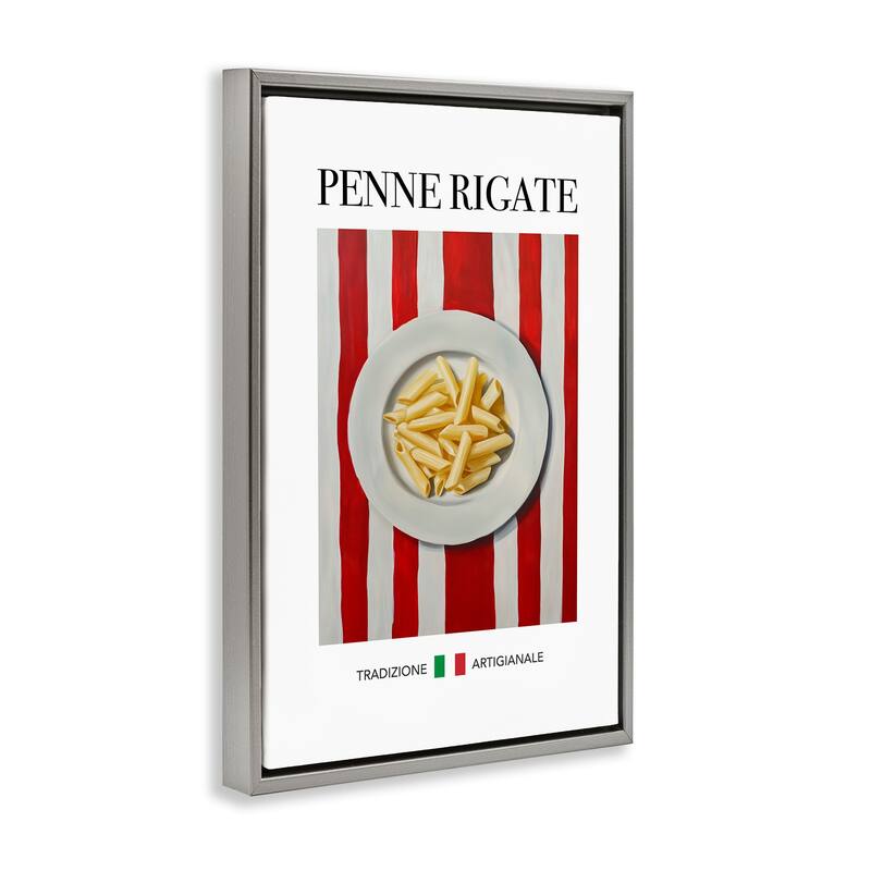 Stupell Traditional Penne Rigate Pasta Framed Floater Canvas Wall Art Design By Andreas Magnusson