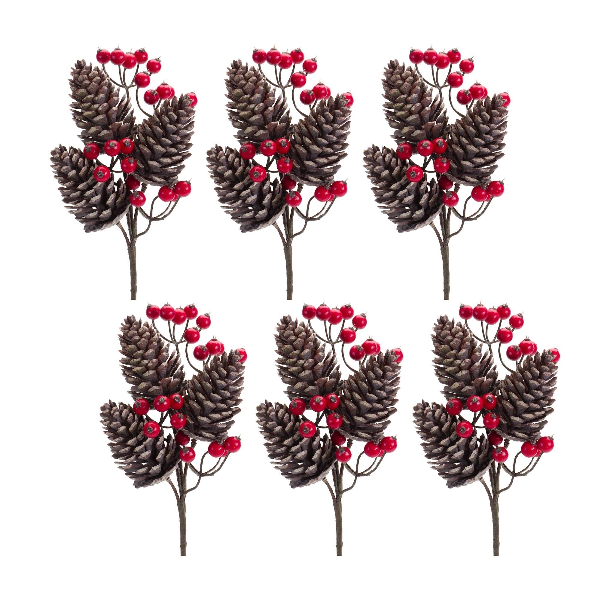 Winter Pinecone and Berry Pick (Set of 6) - N/A - On Sale - Bed Bath &  Beyond - 39006757
