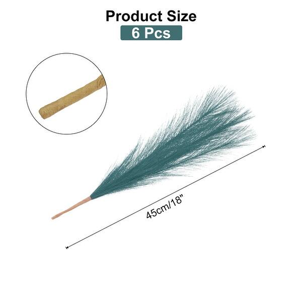 Mandy's 20pcs Teal Silk Pampas Grass Artificial Fake Flowers 18 for Mother's Day Easter Home Kitchen Wedding Decorations Wedding Floral Arrangement (Vase not Include