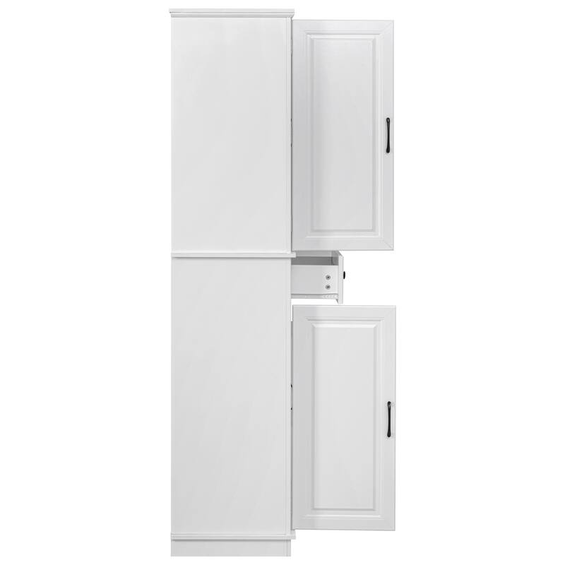 Kitchen Pantry Cabinet with 3 Pull Out Trays, Freestanding Buffet Cabinet with Adjustable Shelves, 2 Door Organizers & 2 Drawers