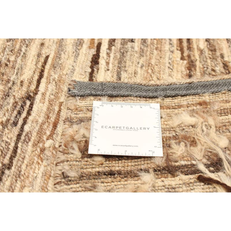 ECARPETGALLERY Flat-Weave Natural Cream Wool Tapestry Kilim - 5'7 x 6'0