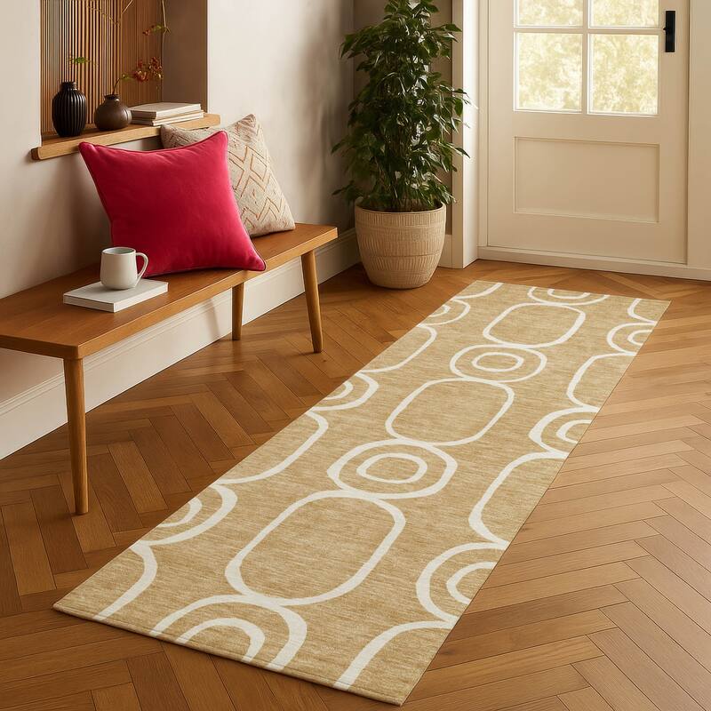 Machine Washable Indoor/ Outdoor Modern Vibe Chantille Rug