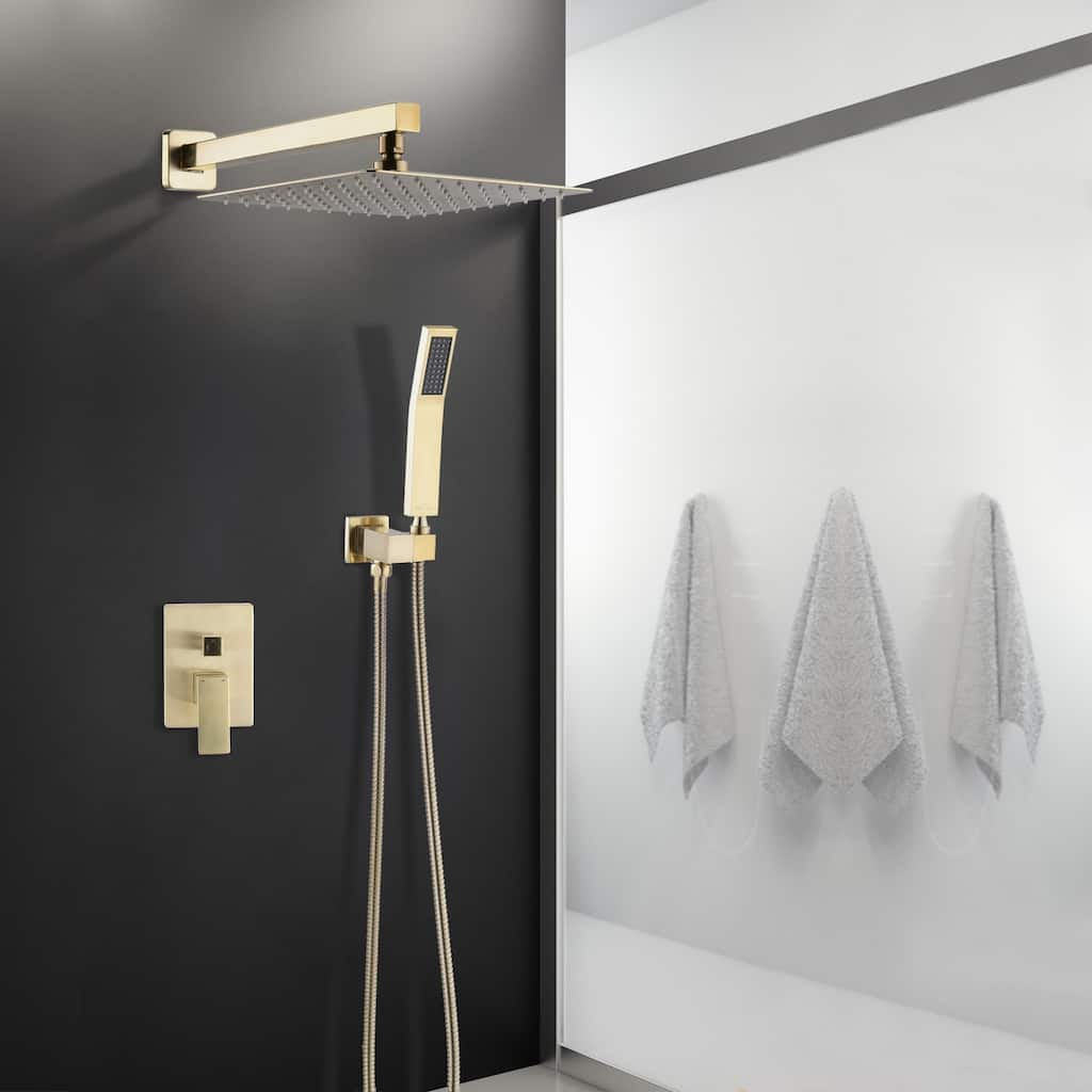 Proox 12" Squared Rain Shower Combo Set w/ Hand Shower - 12