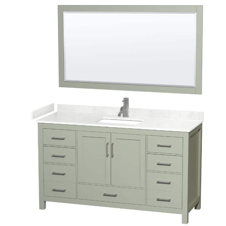 Wyndham Collection Sheffield 60" Single Bathroom Vanity, Carrara