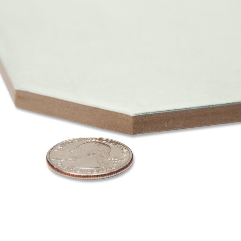 Merola Tile Laverton Octagon Nieve with Taco Gris 7-7/8" x 7-7/8" Porcelain Floor and Wall Tile