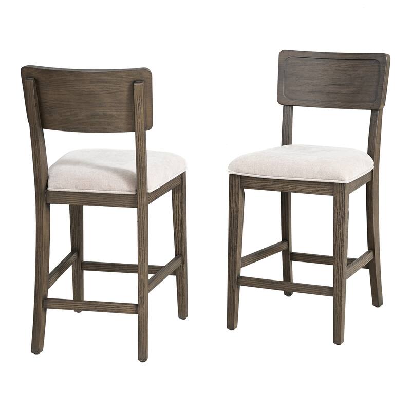 Furniture of America Laria Modern Farmhouse Dark Walnut Solid Wood Counter Height Dining Chair(Set of 2) - Dark Walnut