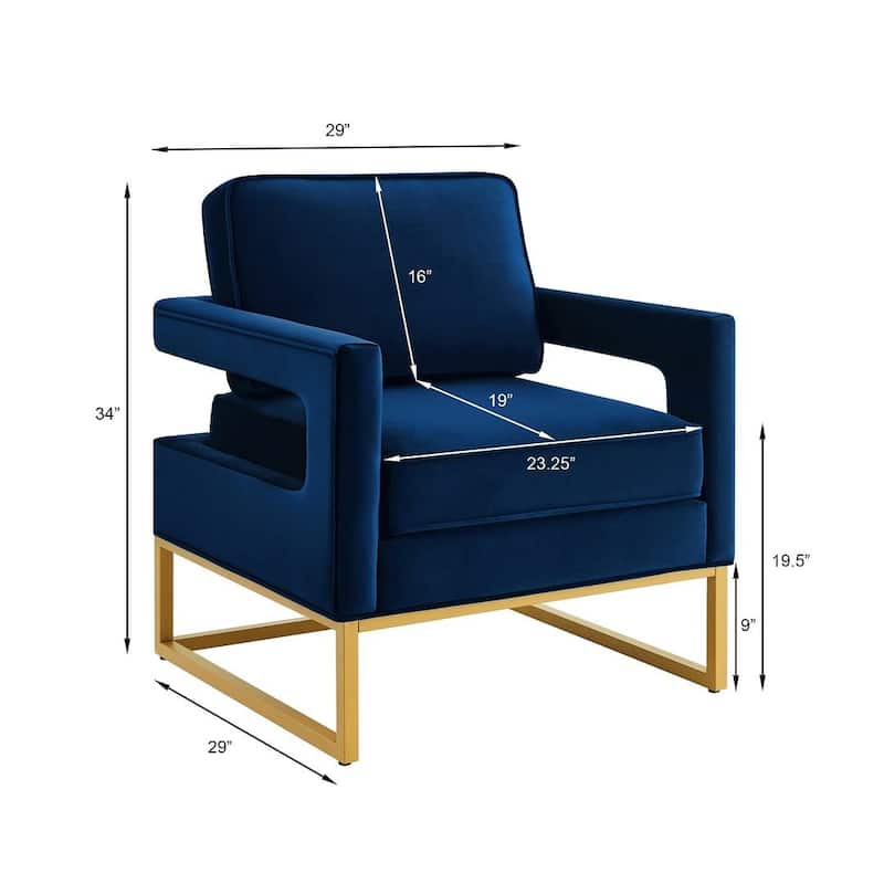 Accent Arm Chair with Gold Base