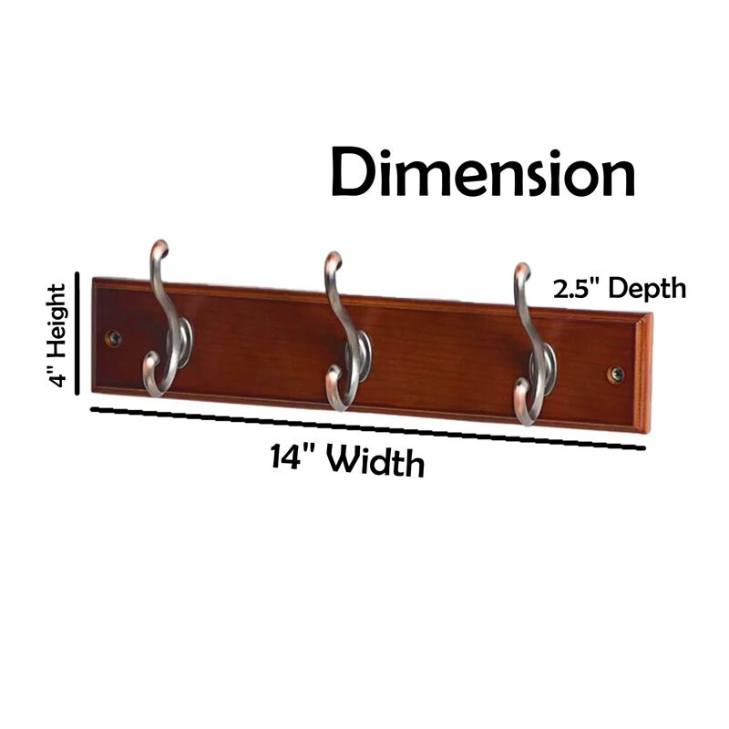 13-7/9 in. L Satin Nickel Scroll 3-Hooks on White Hook Rail
