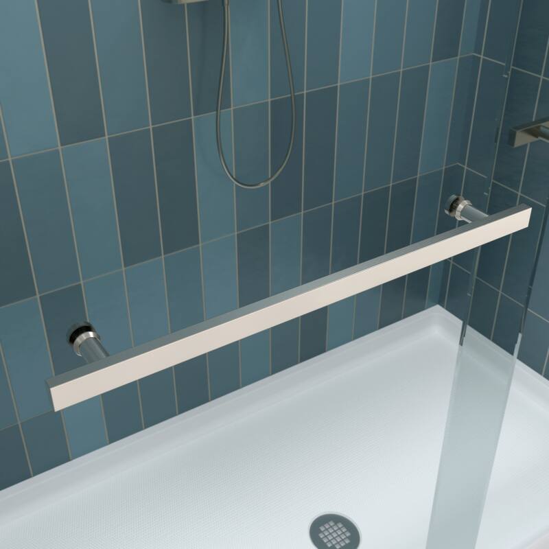 60''W x 74''H Frameless Double Sliding Shower Door with Stainless Steel Hardware - 60'' x 74''