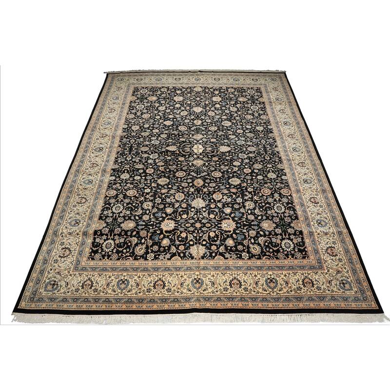 11'11''x18'6'' Hand Knotted Wool Black Pak Perzian 300 KPSI Rug - 11' 11'' x 18' 6''
