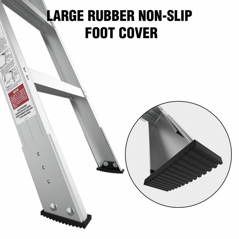 Aluminum Attic Ladder: 350-Pound Capacity, Fits 22 1/2" x 54" Opening, Suitable for 7-10ft Ceilings