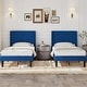 preview thumbnail 8 of 27, Javlergo Set of 2 Twin Size Adjustable Headboard Kids Platform Bed Frame 8 Inch Underbed Storage No Box Spring Needed Bed Frame Dark Blue - Twin