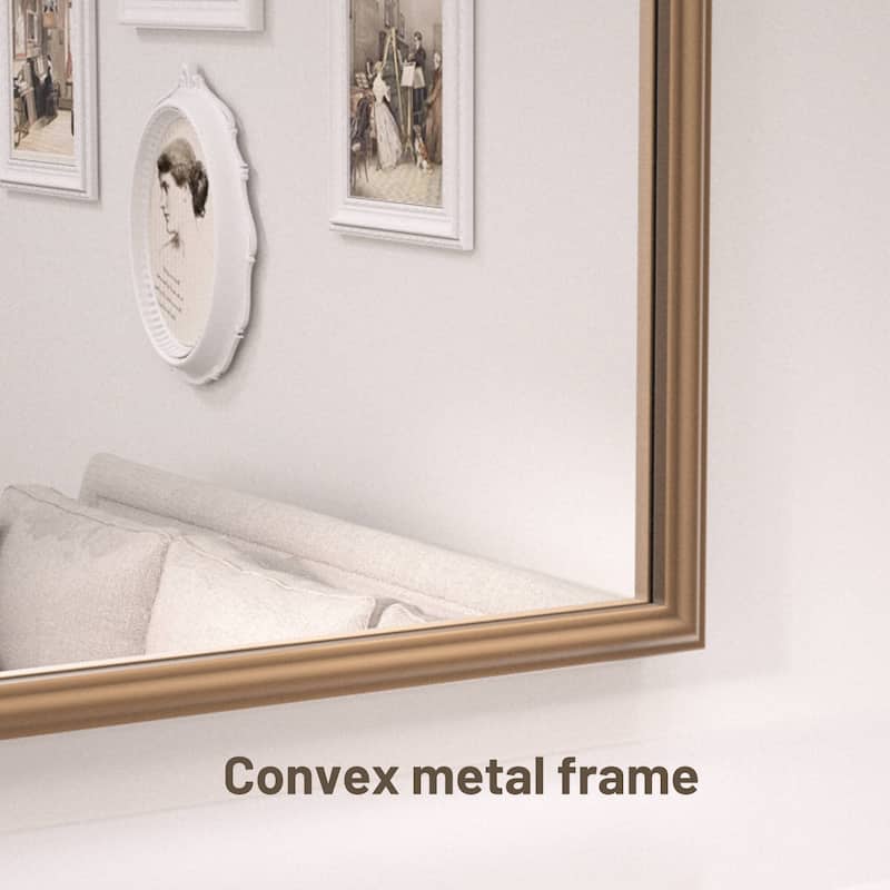 Keonjinn Art Decorative Accent Arched Wall Mirrors, Relief Frame, Antique Black/Gold