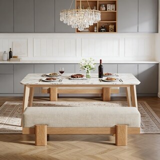 Upholstered Kitchen Benches(Only Includs Bench) - Beige,Oak - Bed Bath ...