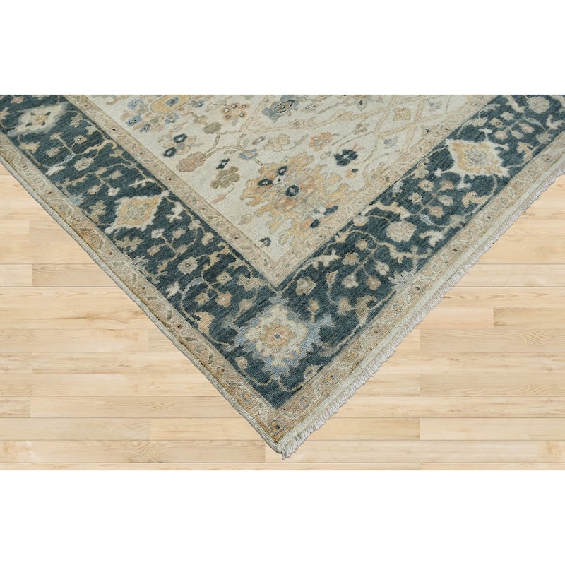 LoomBloom Multi Size Beige Wool Hand Knotted Turkish Oushak Area Rug