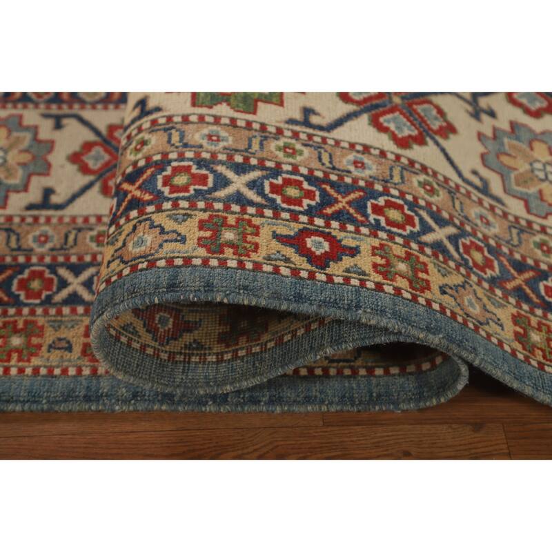Light Blue Kazak Oriental Area Rug Hand-Knotted Wool Carpet - 8'4" x 11'8"