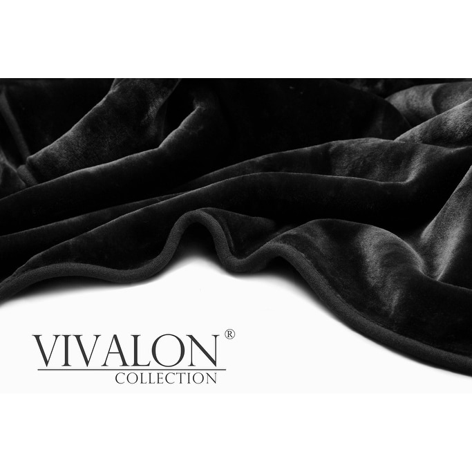 VIVALON Solid Color Silky Soft Heavy Duty Reversible Mink Queen