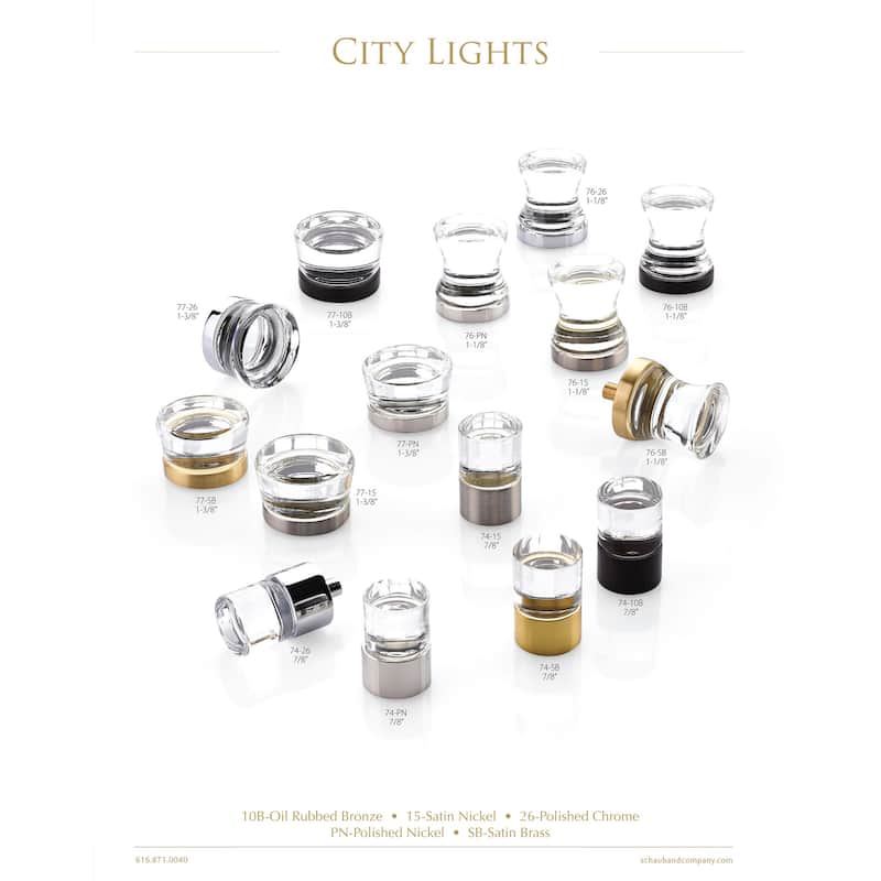 Schaub and Company City Lights 1-1/4" Soft Edge Glass Square Cabinet