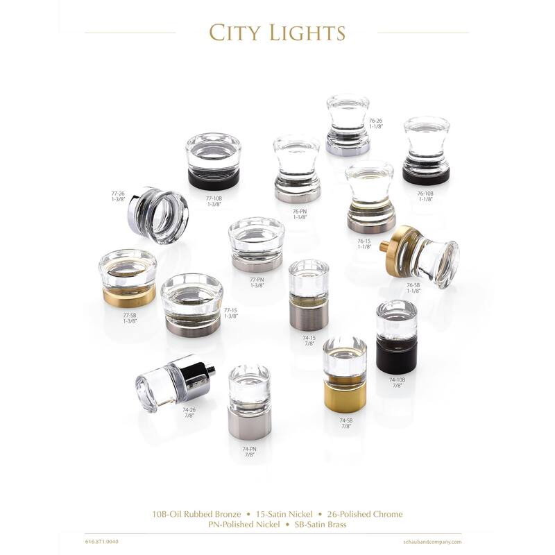 Schaub and Company City Lights 1-1/8" Contemporary Hourglass Concave