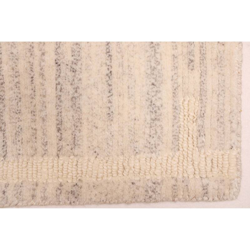 ECARPETGALLERY Hand-knotted Opulence Light Grey Wool Rug - 8'0 x 9'10