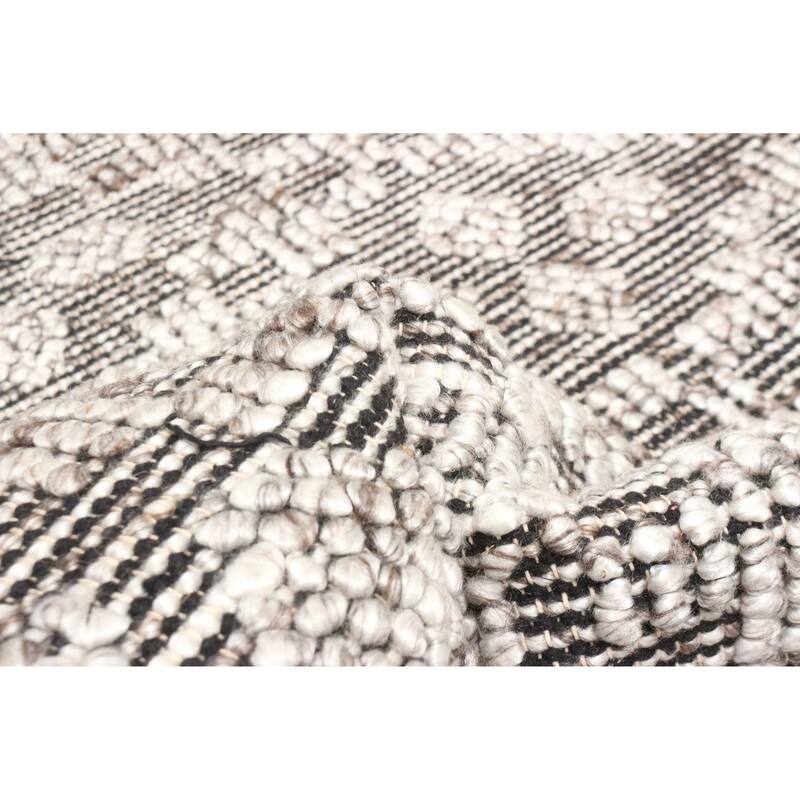 ECARPETGALLERY Braid weave Sienna Black Wool Rug - 5'2 x 7'9