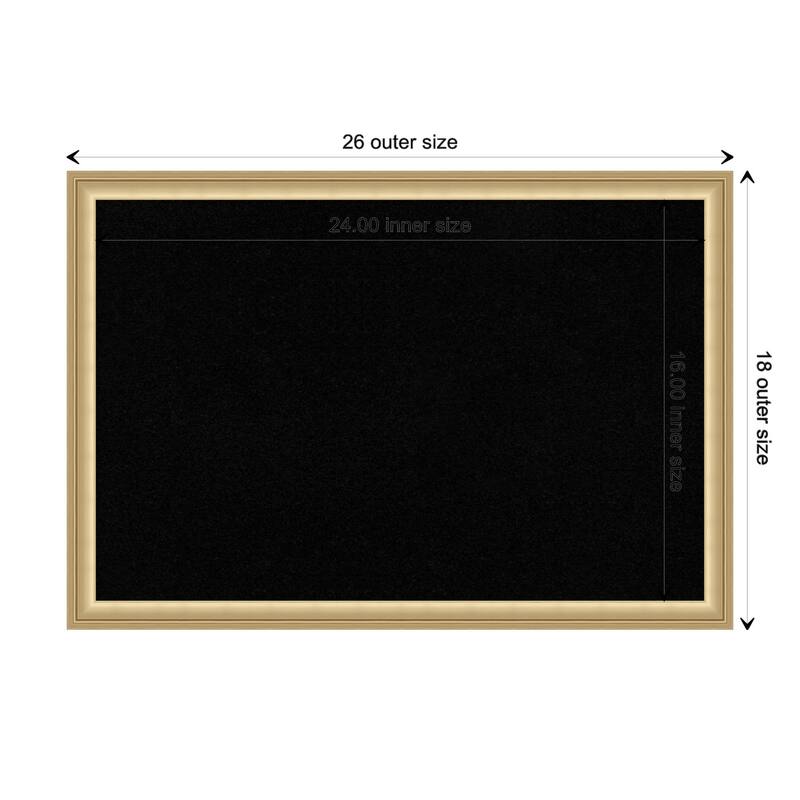 Florence Framed Black Corkboard Bulletin Board - Florence Gold - Board Size 24x16