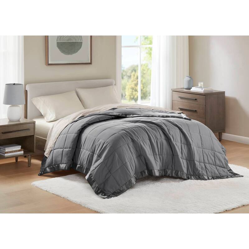 Madison Park Prospect Lightweight Down Alternative Blanket with Satin Trim
