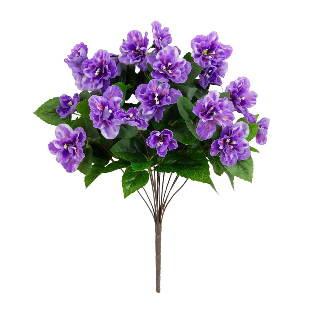19-in UV Resistant Artificial Azalea Bush (Indoor/Outdoor) - Set of 3