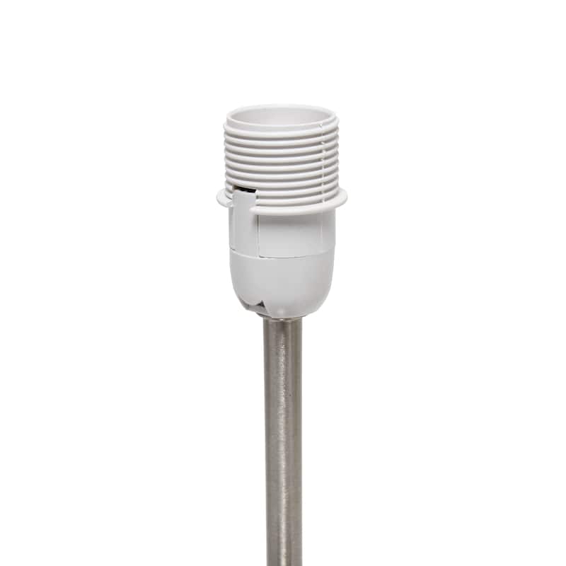 10.5" Petite Metal Stick Lamp in Sw Nickel w Fabric Shade
