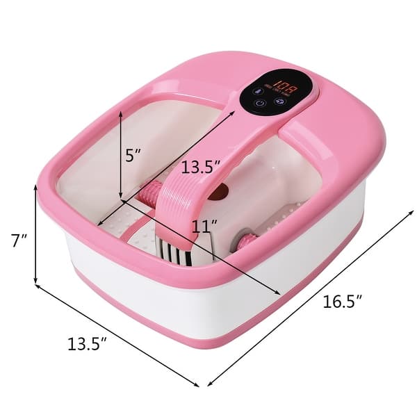dimension image slide 3 of 4, Costway Portable Electric Foot Spa Bath Automatic Roller Heating - 13.5''X16.5''X7'' (LxWxH)