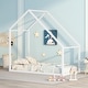 preview thumbnail 2 of 4, Twin Size Metal House Bed for Kids, Roof Design for Cozy Semi-Enclosed Space, Versatile and Stylish