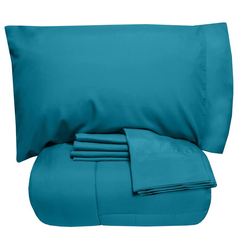 Sweet Home Collection Luxury Solid Bed-In-a-Bag with Sheet Set