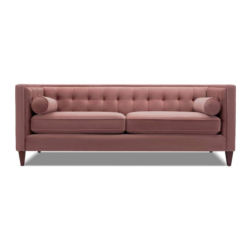 Jack 84" Mid-Century Modern Tuxedo Sofa with Bolster Pillows