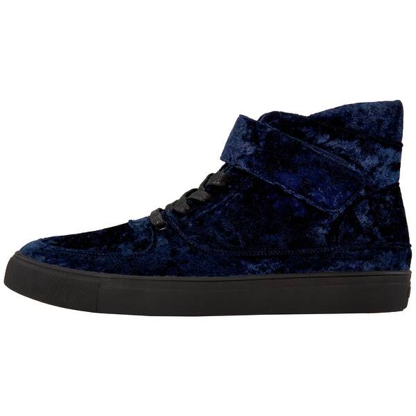 Shop Sio Mens Crushed Velvet High Top Sneaker Lace Up Casual