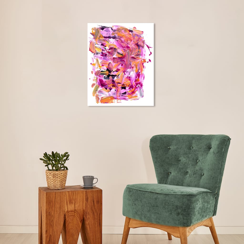 Wynwood Studio Abstract Dragonfruit Mango Pink and Modern & Contemporary Wall Art Canvas Print
