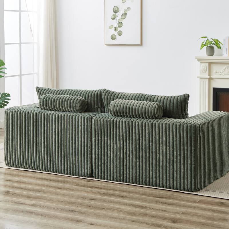 Oversized 87" Modular Sectional Lounge Chaise with 2 Ottoman