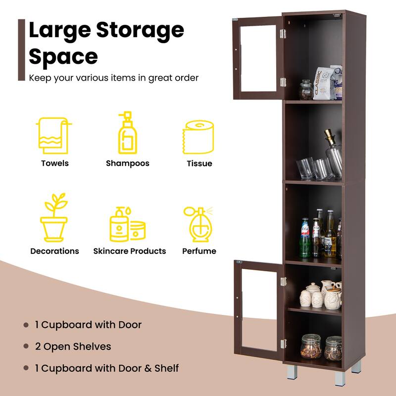 Costway 71'' Tall Tower Bathroom Storage Cabinet Organizer Display - See Details